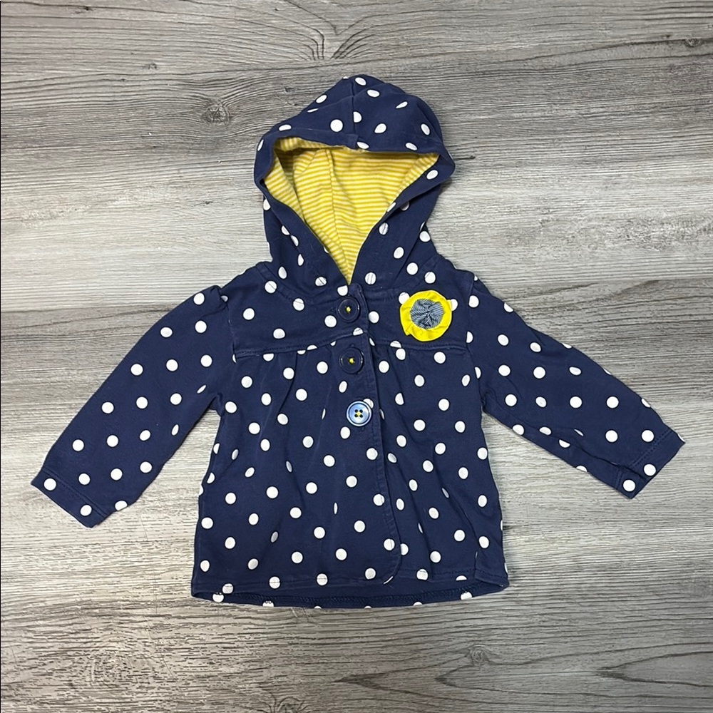 Navy Polka Dot Hooded Jacket 5/$20